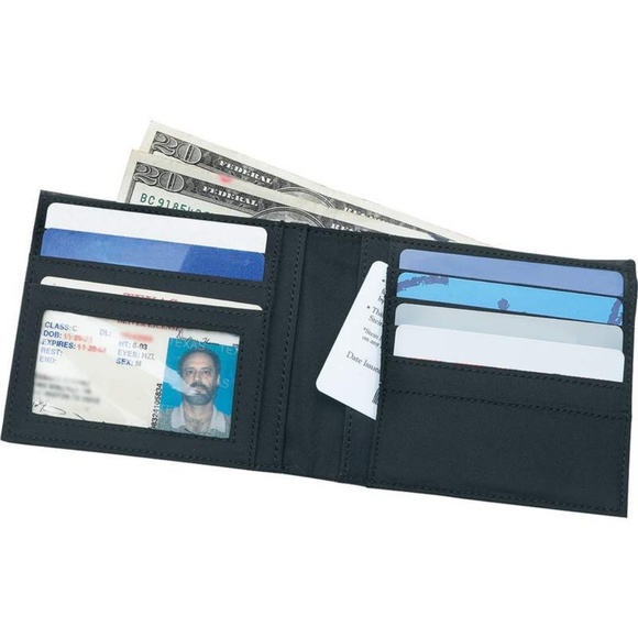 Men's Black Genuine Leather Bi-Fold Wallet - Picture 6 of 6